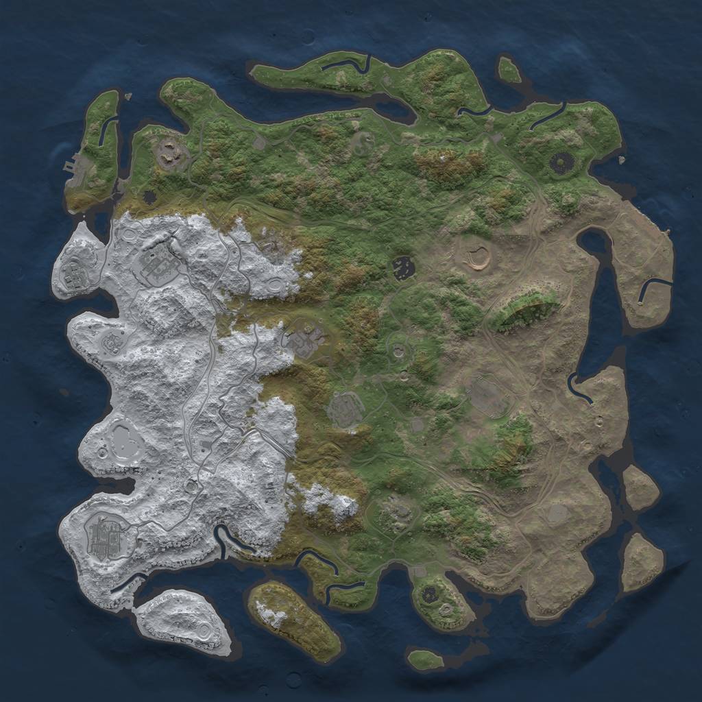 Rust Map: Procedural Map, Size: 4500, Seed: 54589, 19 Monuments