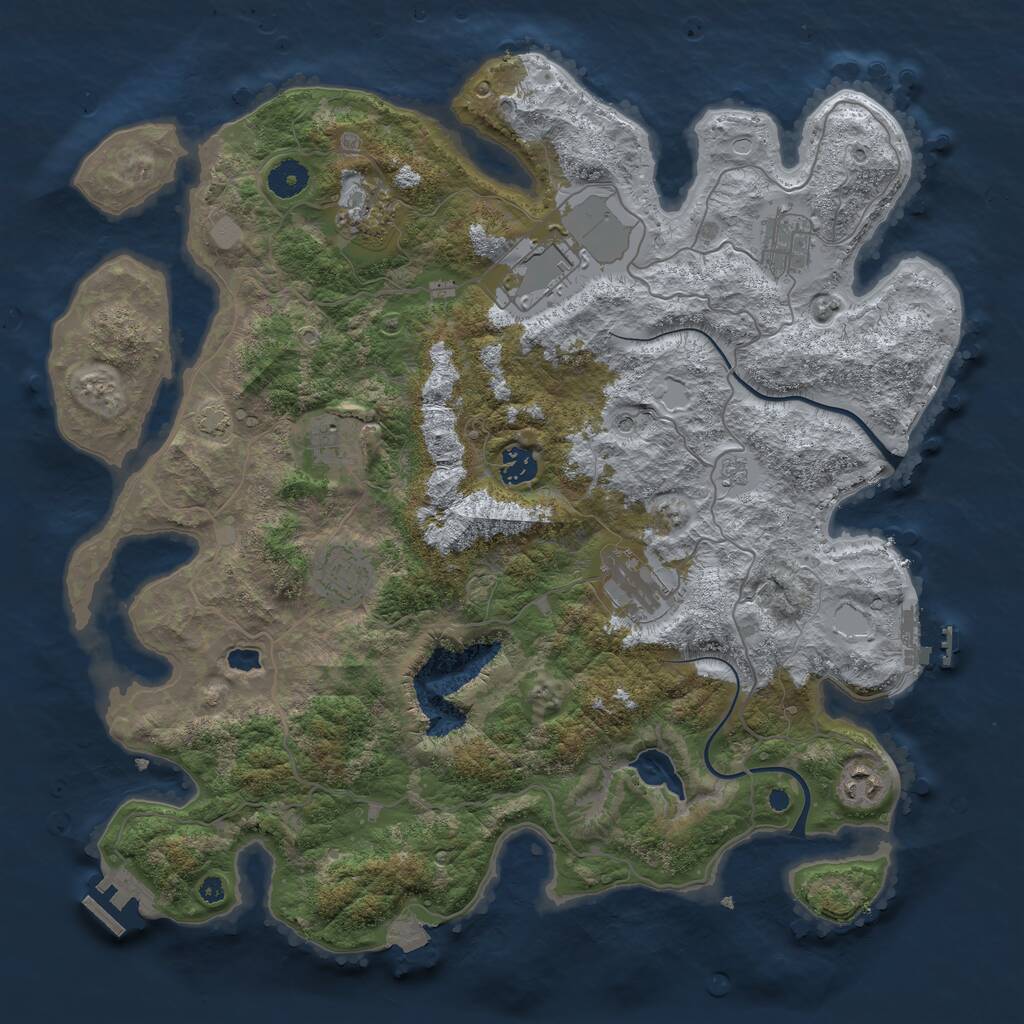 Rust Map: Procedural Map, Size: 4000, Seed: 834967, 14 Monuments