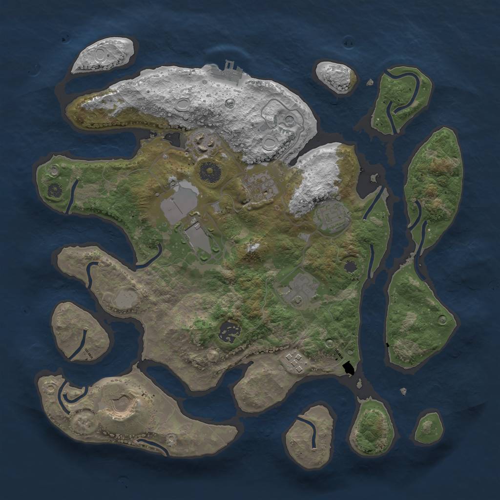 Rust Map: Procedural Map, Size: 3500, Seed: 894415261, 15 Monuments