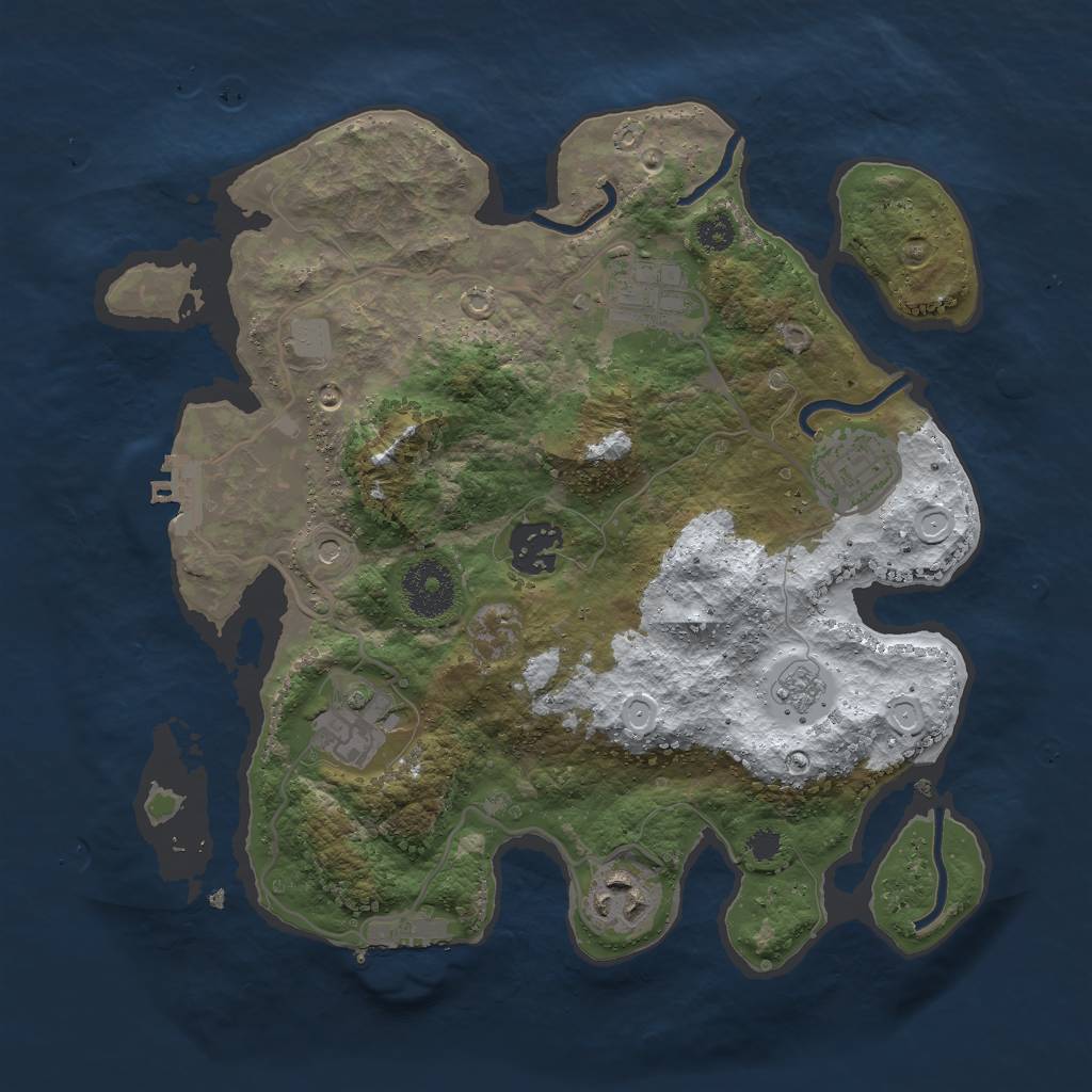 Rust Map: Procedural Map, Size: 3000, Seed: 890353471, 14 Monuments