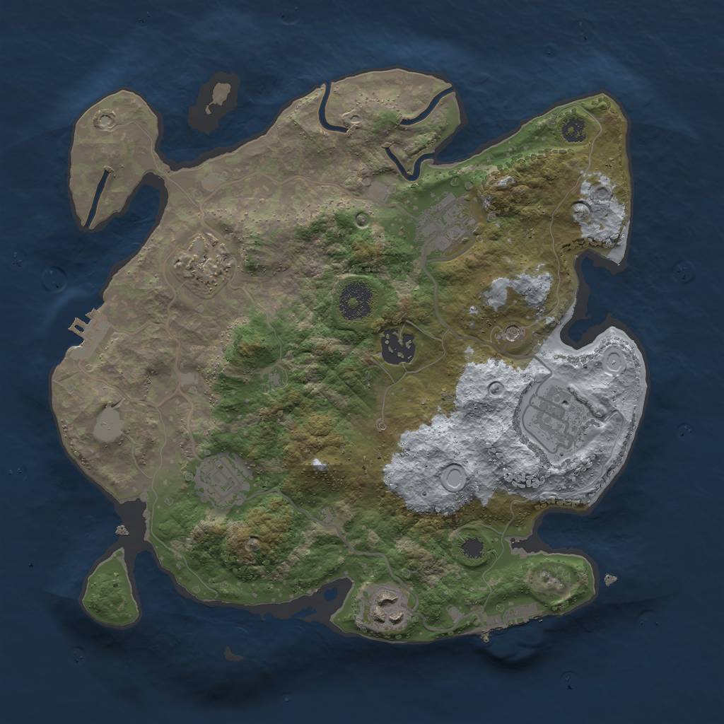 Rust Map: Procedural Map, Size: 3000, Seed: 1279270144, 14 Monuments