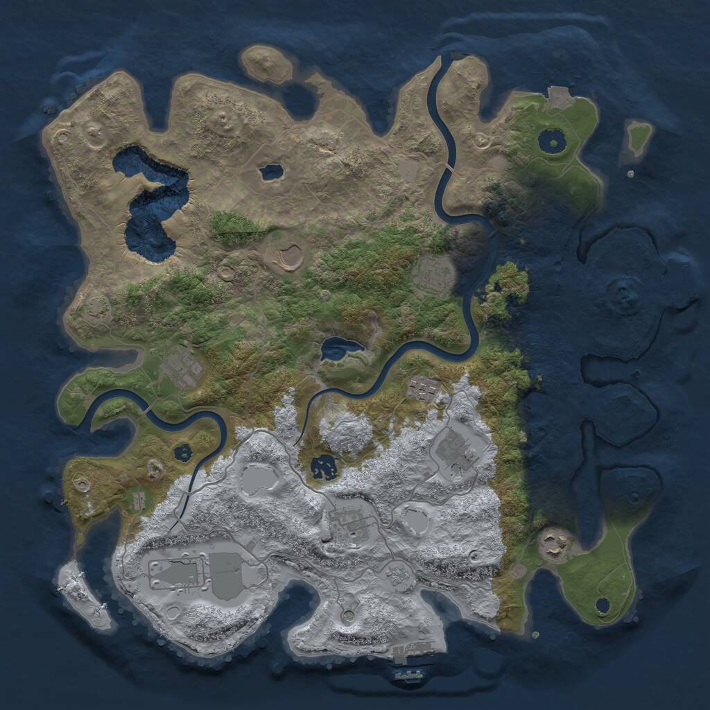 Rust Map: Procedural Map, Size: 4000, Seed: 1222555861, 15 Monuments