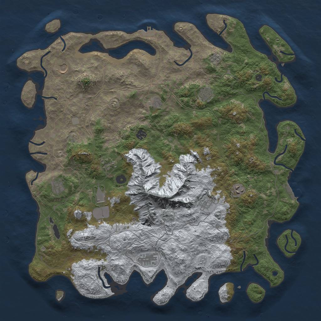 Rust Map: Procedural Map, Size: 5000, Seed: 323574, 20 Monuments