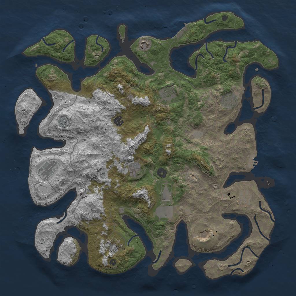 Rust Map: Procedural Map, Size: 4500, Seed: 400290575, 19 Monuments