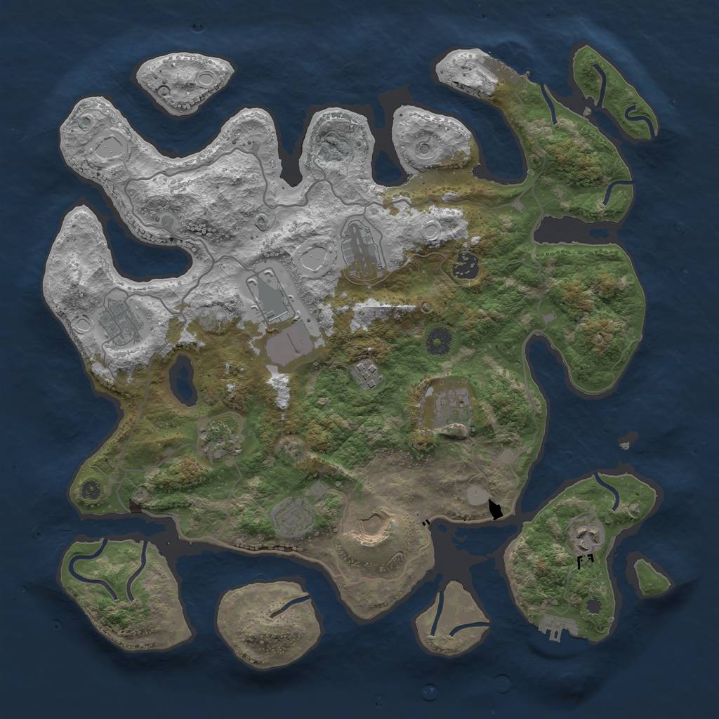 Rust Map: Procedural Map, Size: 4000, Seed: 4343443, 18 Monuments