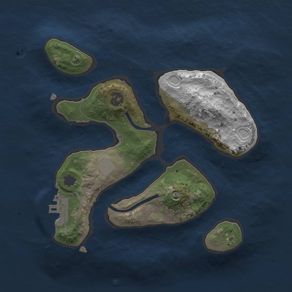 Rust Map: Procedural Map, Size: 2100, Seed: 887214597, 6 Monuments