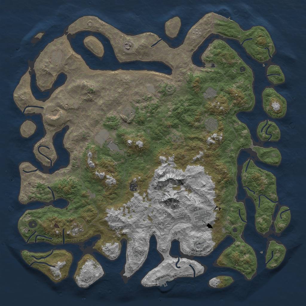 Rust Map: Procedural Map, Size: 5500, Seed: 7273510, 19 Monuments