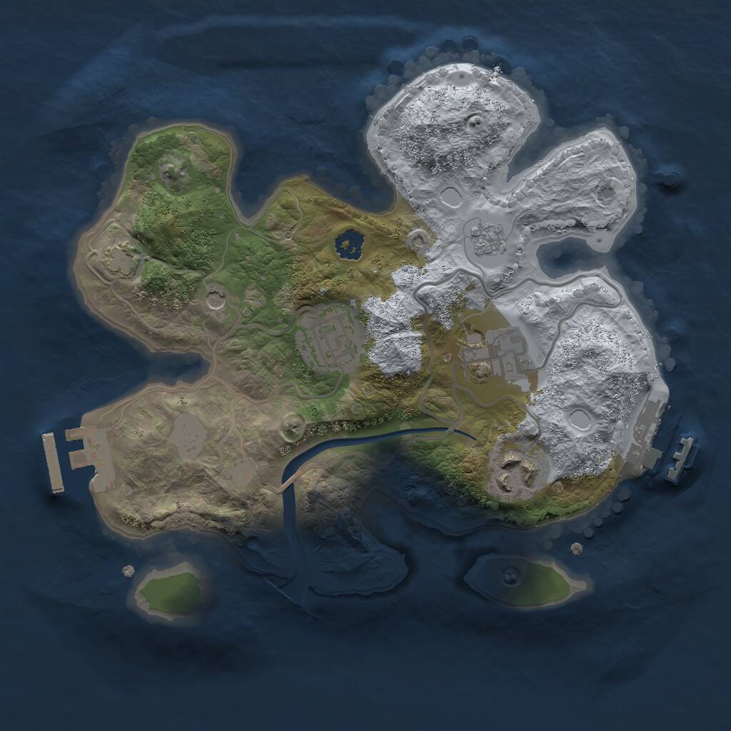 Rust Map: Procedural Map, Size: 2450, Seed: 1234567890, 9 Monuments