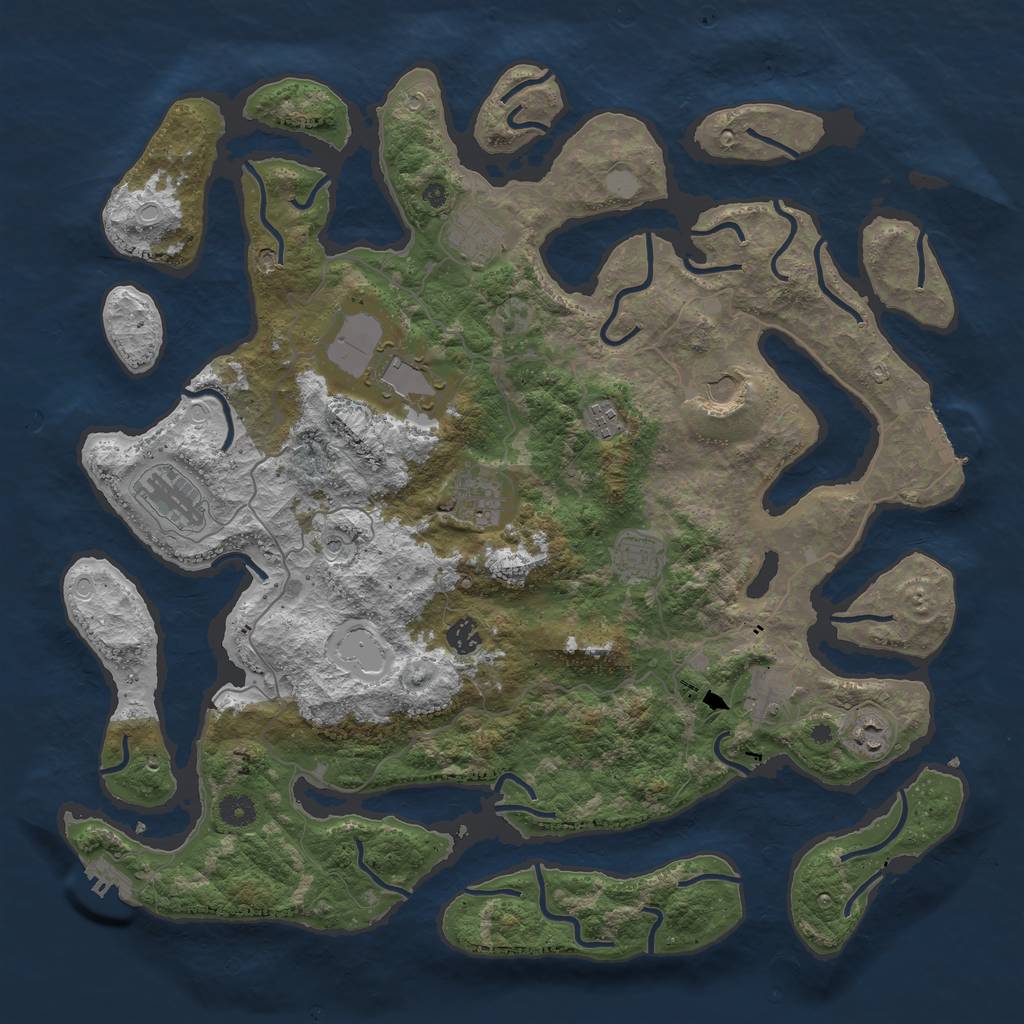 Rust Map: Procedural Map, Size: 4400, Seed: 27814, 18 Monuments