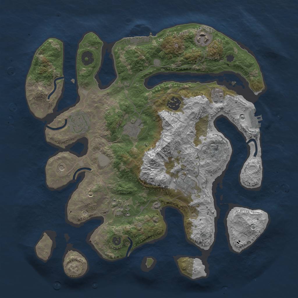 Rust Map: Procedural Map, Size: 3400, Seed: 702794620, 15 Monuments