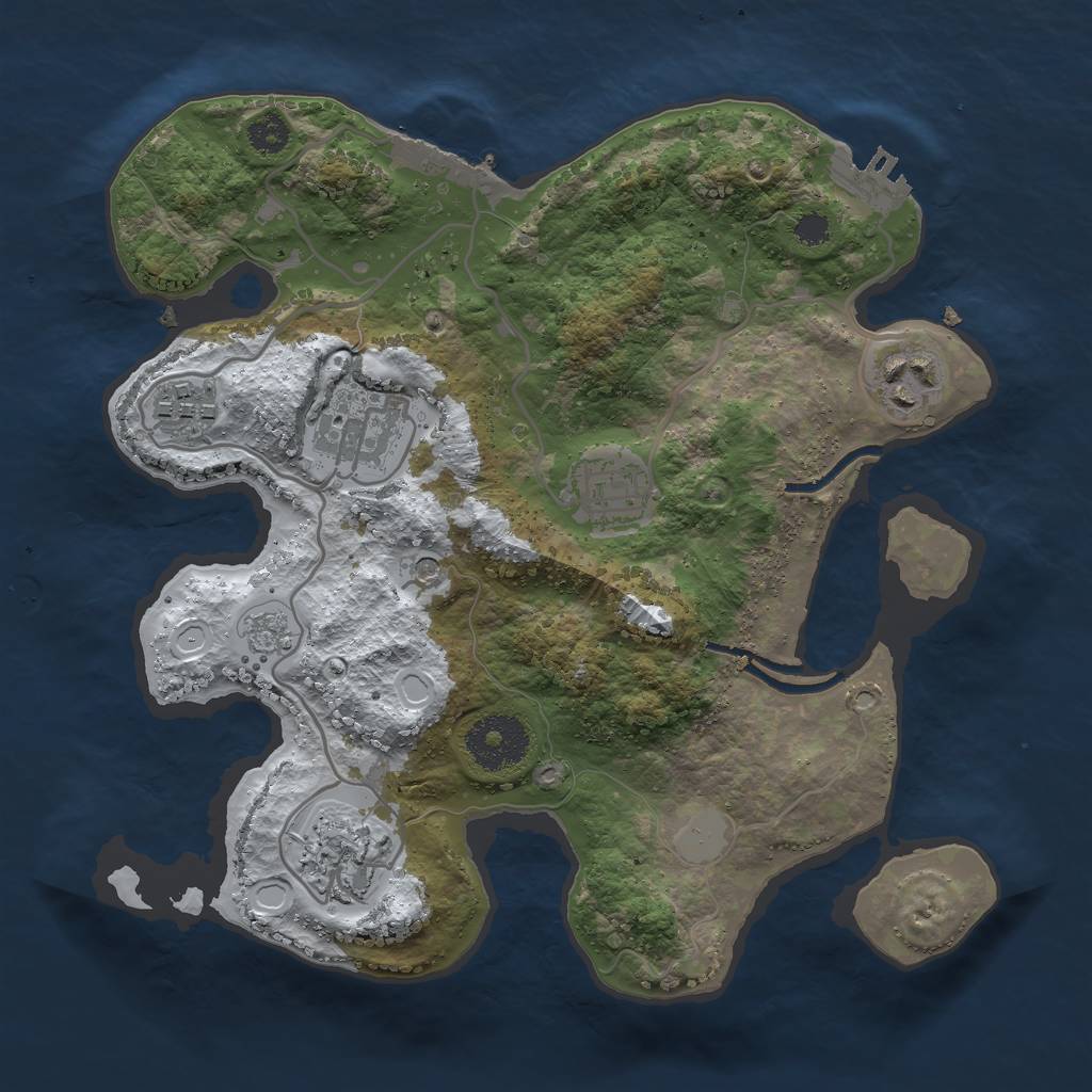 Rust Map: Procedural Map, Size: 2800, Seed: 1091095776, 14 Monuments