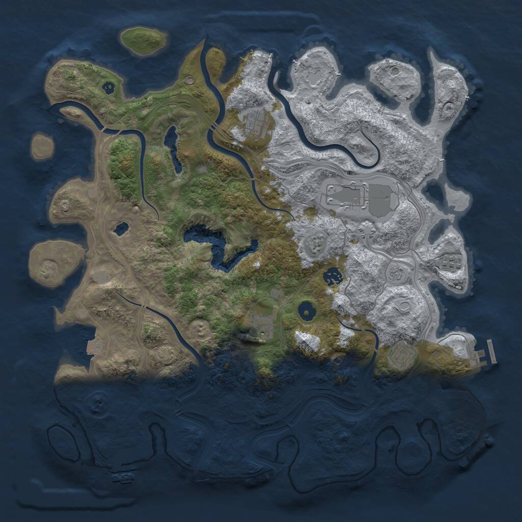 Rust Map: Procedural Map, Size: 4250, Seed: 1729921, 12 Monuments