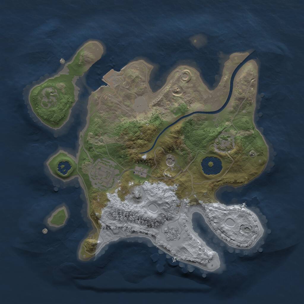 Rust Map: Procedural Map, Size: 2300, Seed: 1293548195, 5 Monuments