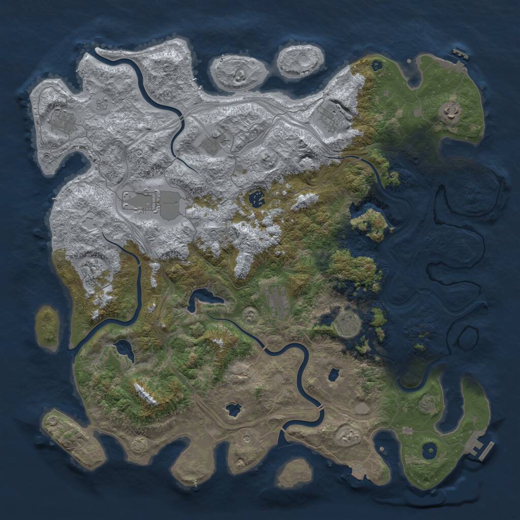 Rust Map: Procedural Map, Size: 4750, Seed: 222555, 16 Monuments
