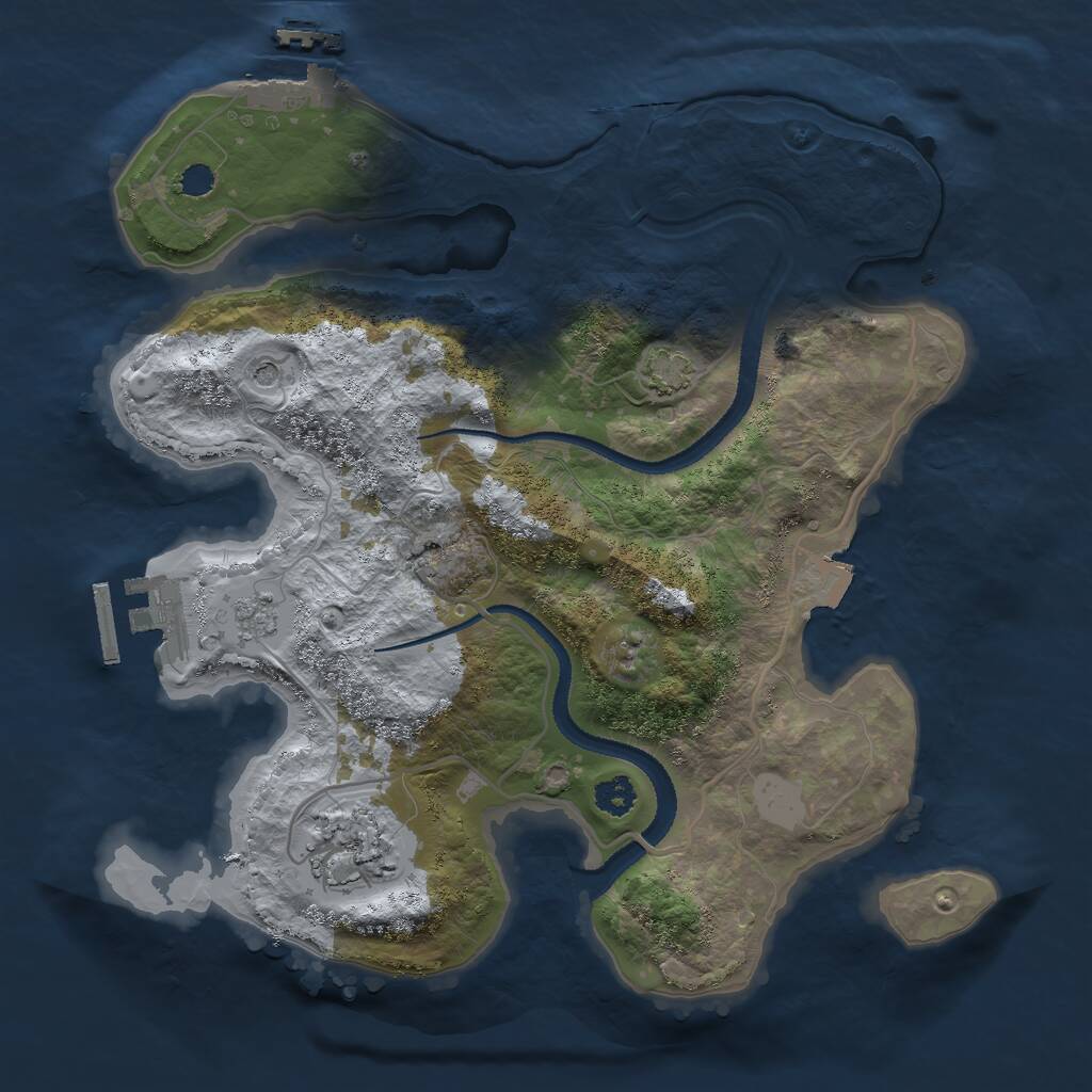 Rust Map: Procedural Map, Size: 2700, Seed: 1091095776, 7 Monuments