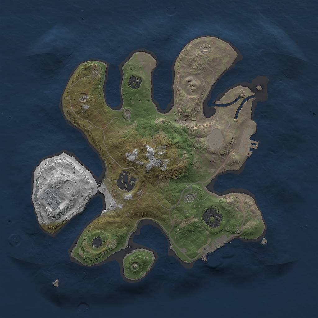 Rust Map: Procedural Map, Size: 2500, Seed: 101512, 10 Monuments