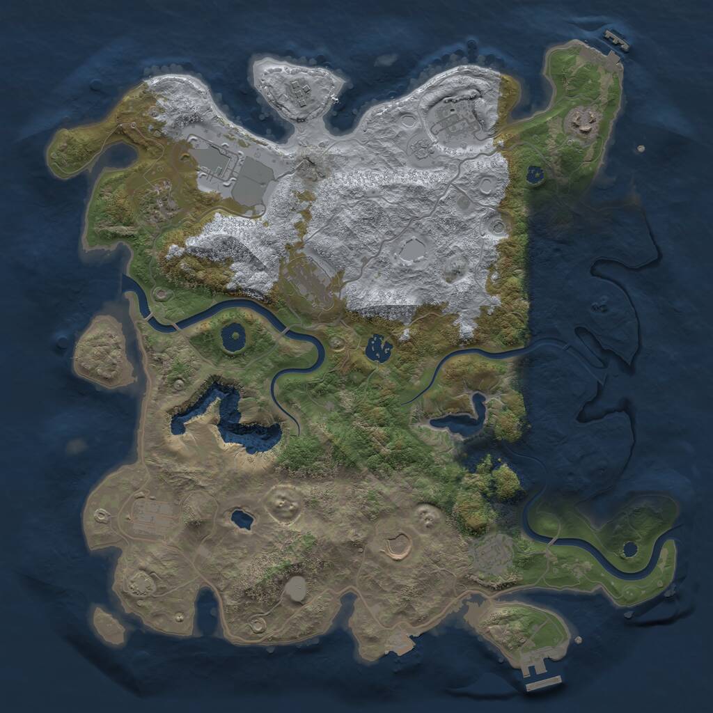 Rust Map: Procedural Map, Size: 4000, Seed: 576752, 16 Monuments