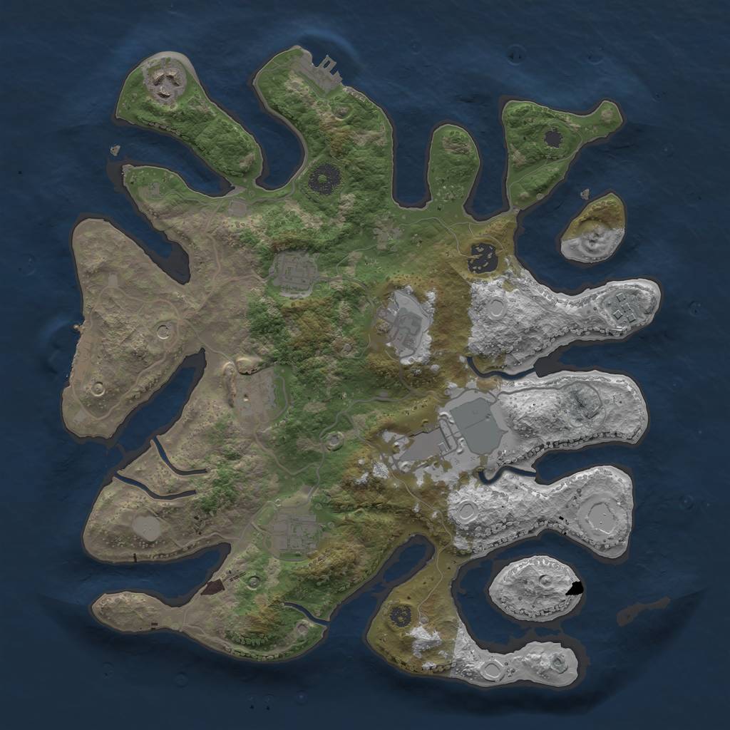Rust Map: Procedural Map, Size: 3500, Seed: 1748878997, 16 Monuments