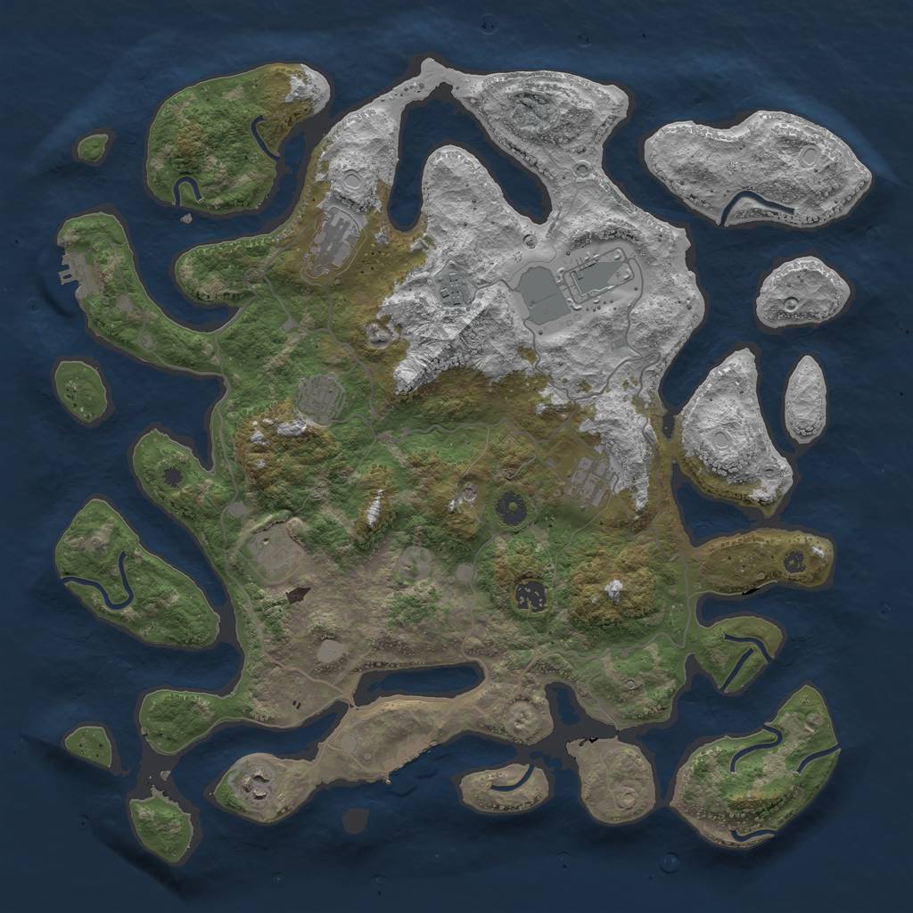 Rust Map: Procedural Map, Size: 4300, Seed: 430069, 16 Monuments