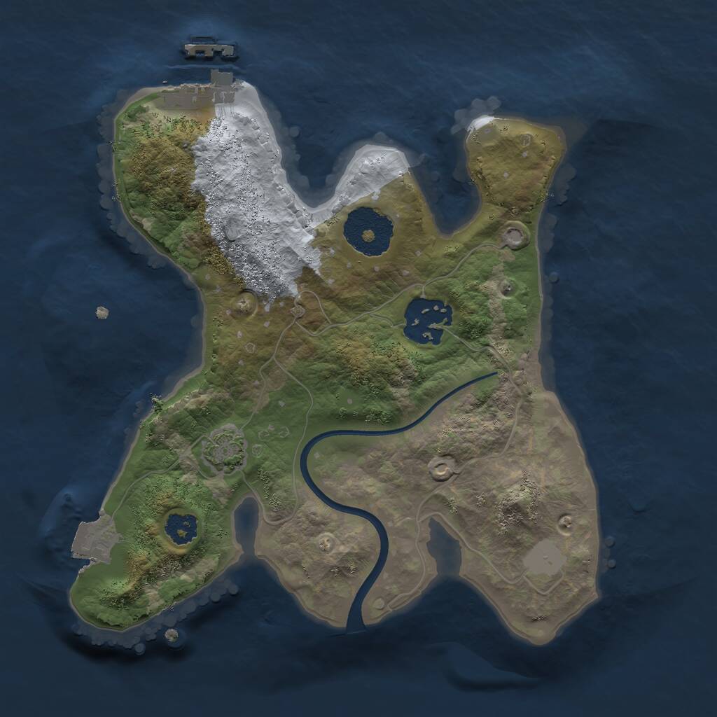 Rust Map: Procedural Map, Size: 2250, Seed: 776555687, 4 Monuments