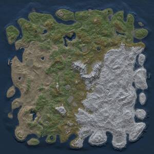 Thumbnail Rust Map: Procedural Map, Size: 6000, Seed: 23, 17 Monuments