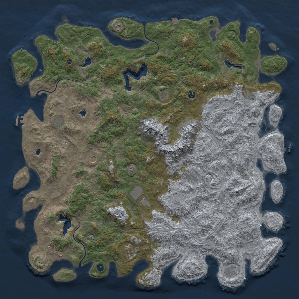 Rust Map: Procedural Map, Size: 6000, Seed: 23, 17 Monuments