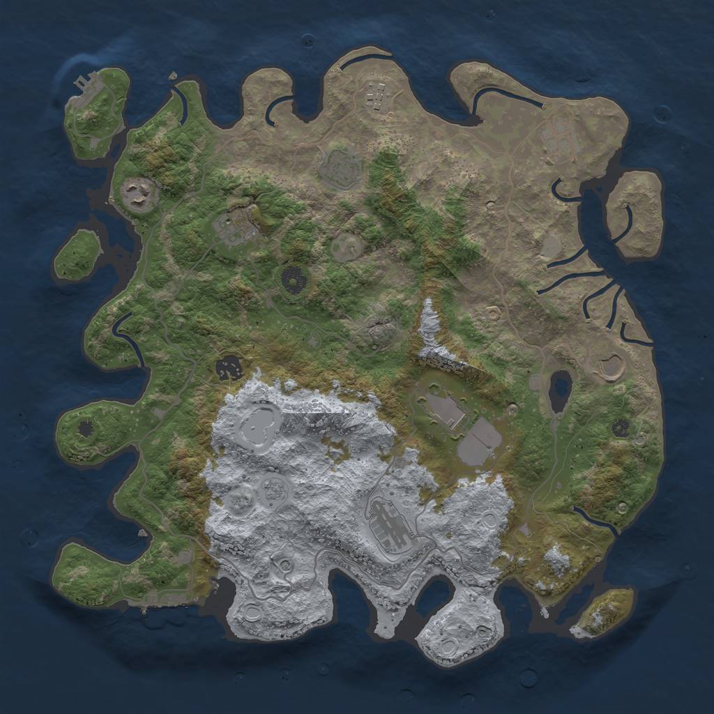 Rust Map: Procedural Map, Size: 4000, Seed: 928680614, 16 Monuments