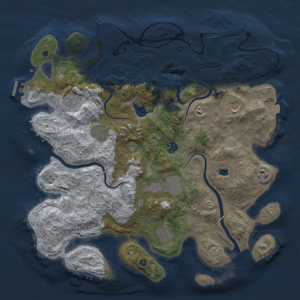 Rust Map: Procedural Map, Size: 4000, Seed: 54589, 13 Monuments