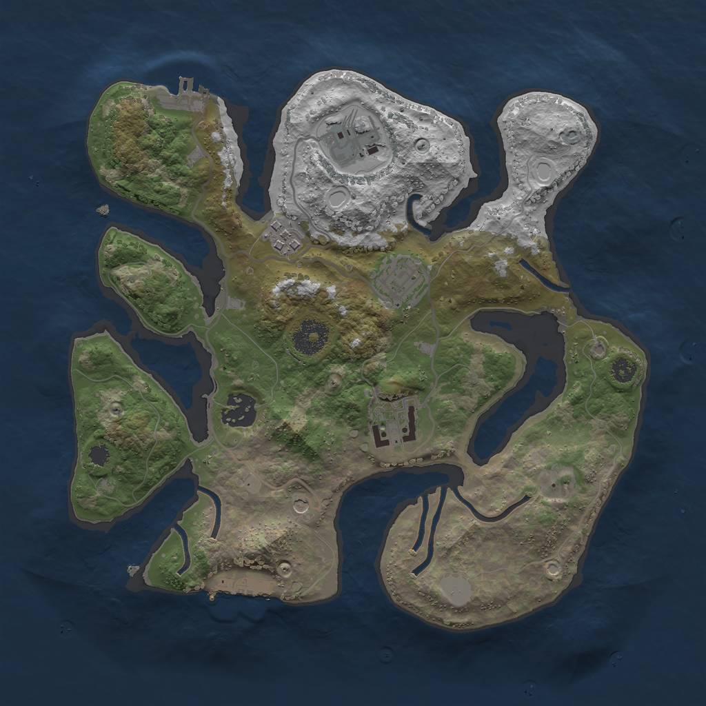 Rust Map: Procedural Map, Size: 3000, Seed: 1891883123, 13 Monuments