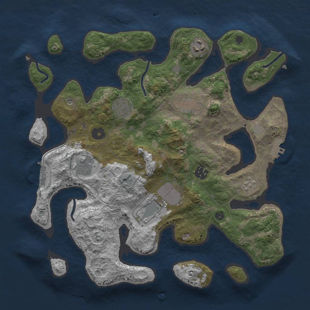 Rust Map: Procedural Map, Size: 3500, Seed: 14689239, 15 Monuments