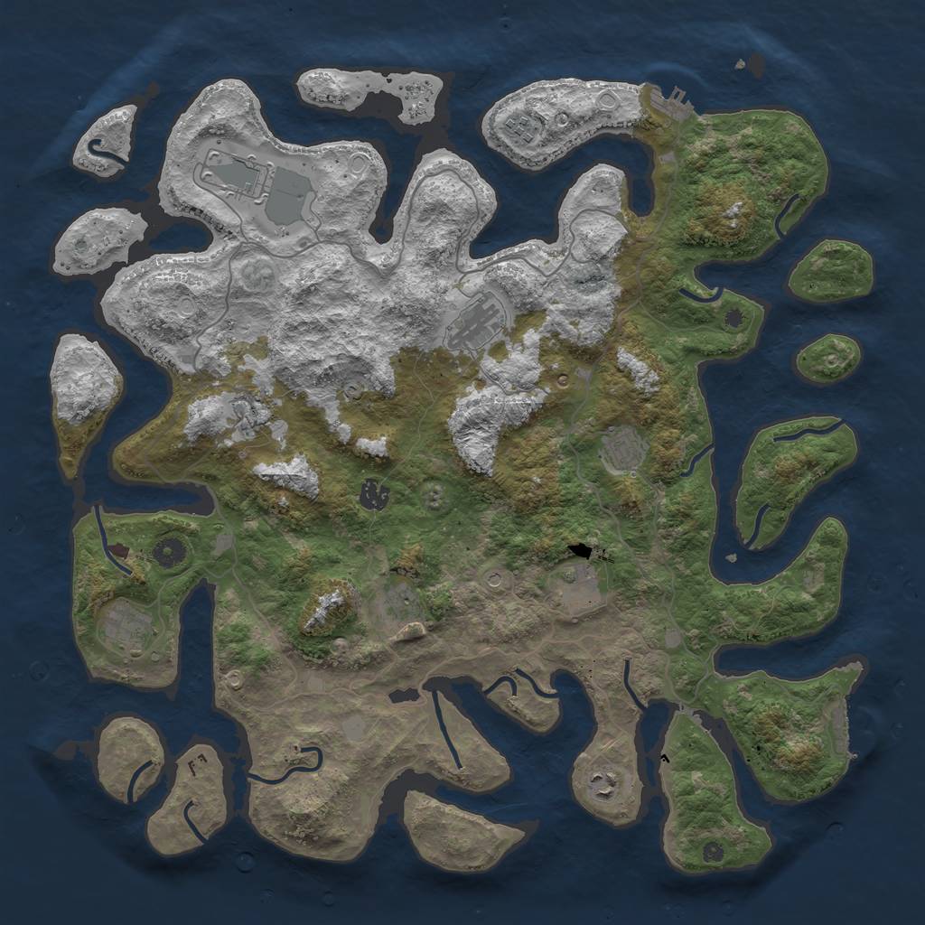 Rust Map: Procedural Map, Size: 4500, Seed: 1918729127, 18 Monuments