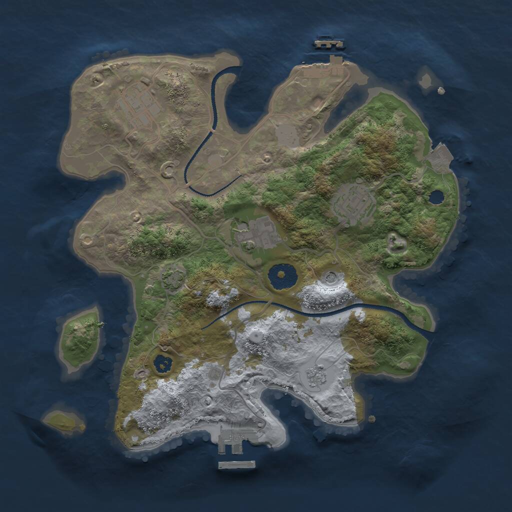 Rust Map: Procedural Map, Size: 2800, Seed: 5437728, 9 Monuments