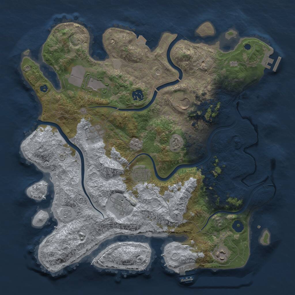 Rust Map: Procedural Map, Size: 3800, Seed: 103624811, 14 Monuments