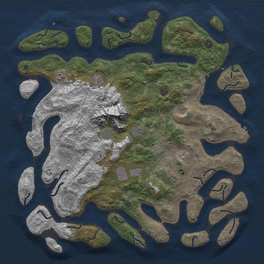 Rust Map: Procedural Map, Size: 5000, Seed: 38746305, 19 Monuments