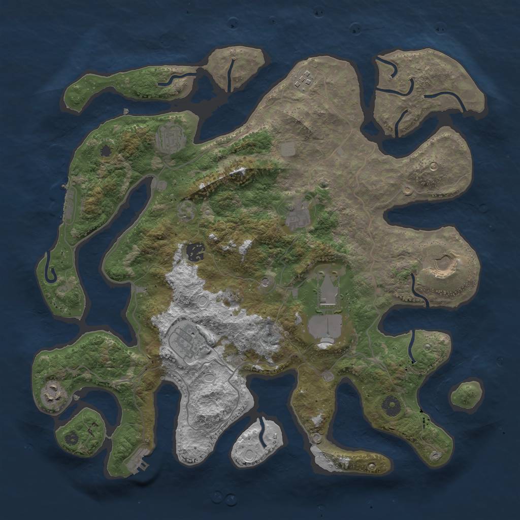Rust Map: Procedural Map, Size: 4000, Seed: 93569783, 16 Monuments