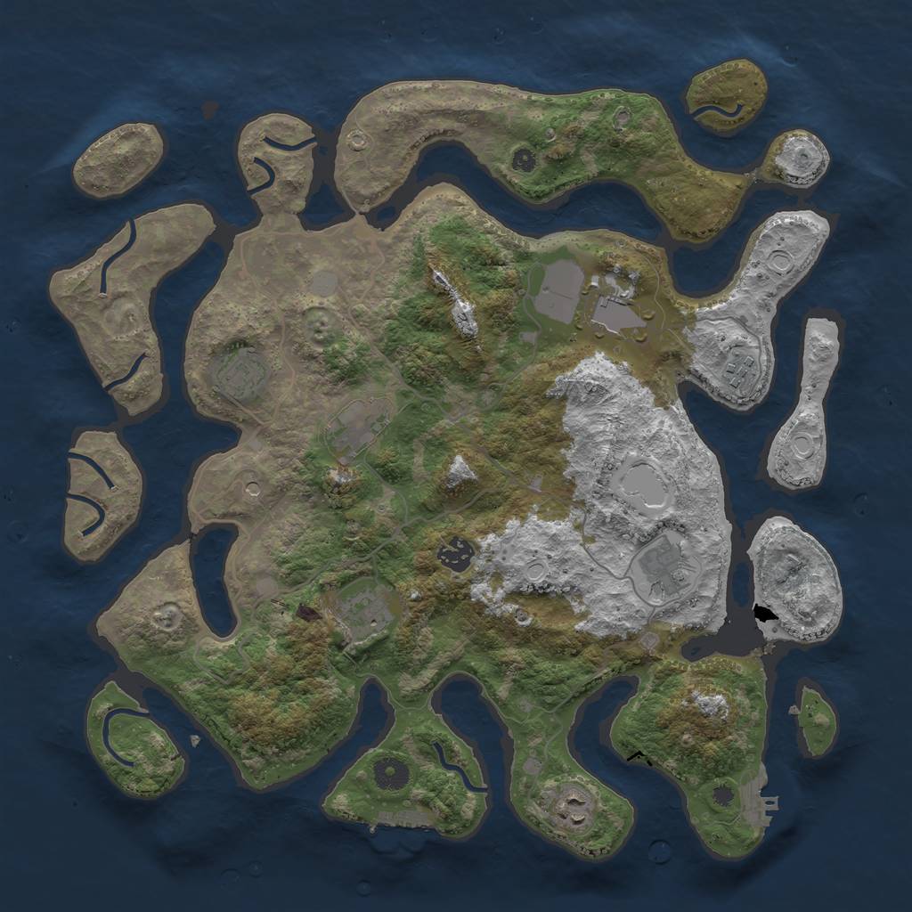 Rust Map: Procedural Map, Size: 4000, Seed: 4061, 16 Monuments