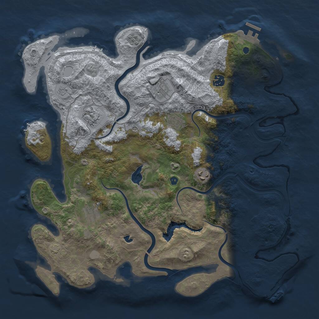 Rust Map: Procedural Map, Size: 4000, Seed: 5059, 13 Monuments