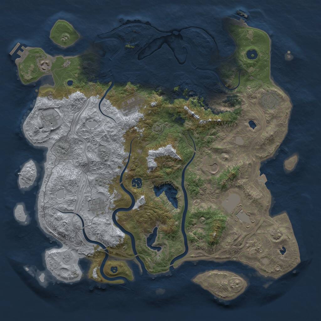 Rust Map: Procedural Map, Size: 4500, Seed: 1448, 16 Monuments