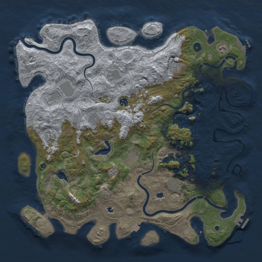 Rust Map: Procedural Map, Size: 4700, Seed: 222555, 16 Monuments
