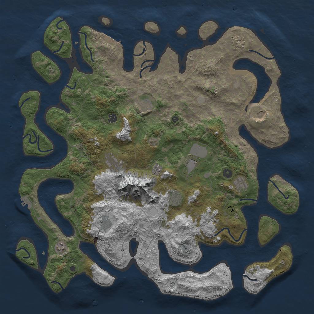 Rust Map: Procedural Map, Size: 5000, Seed: 1030114903, 19 Monuments