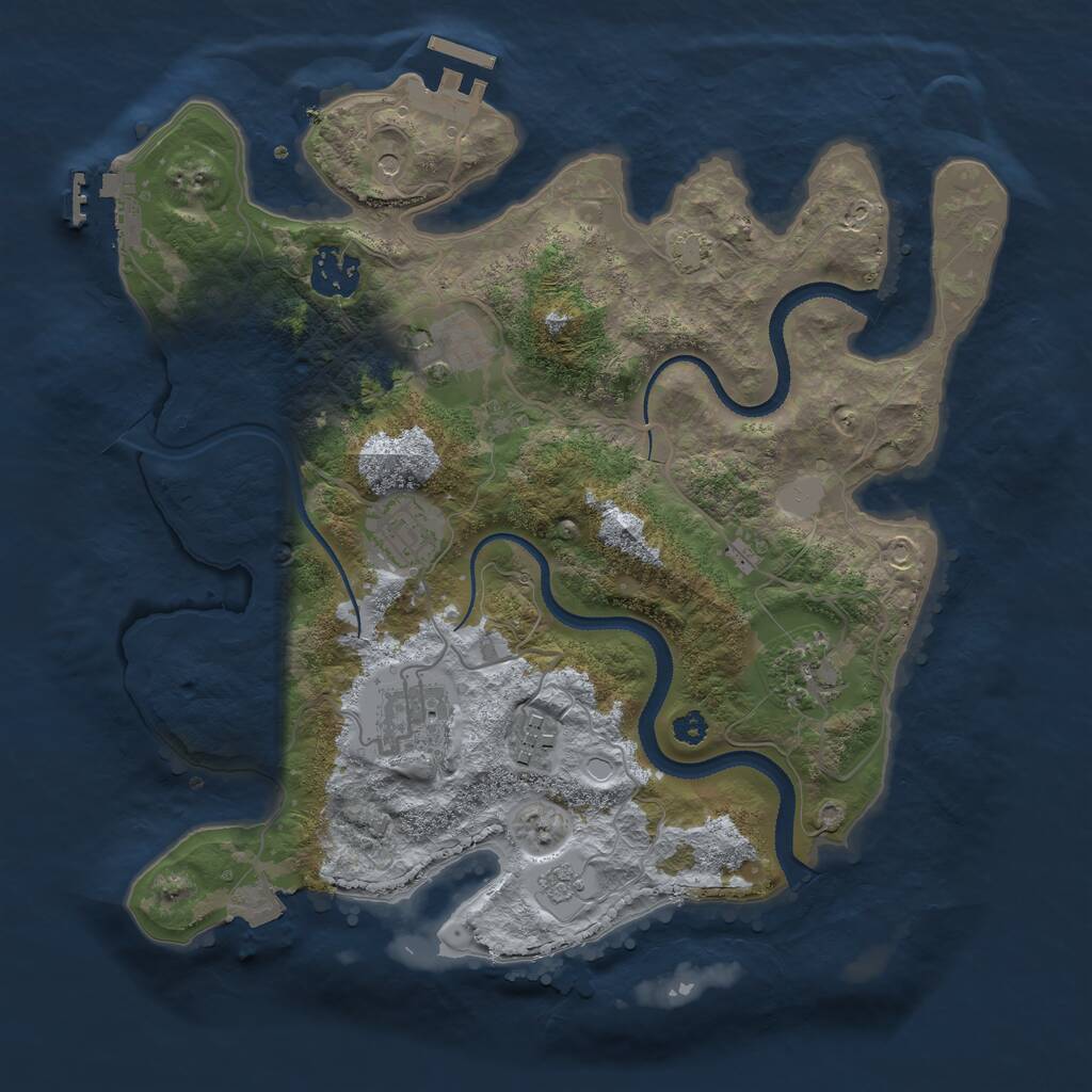 Rust Map: Procedural Map, Size: 3200, Seed: 1342, 12 Monuments