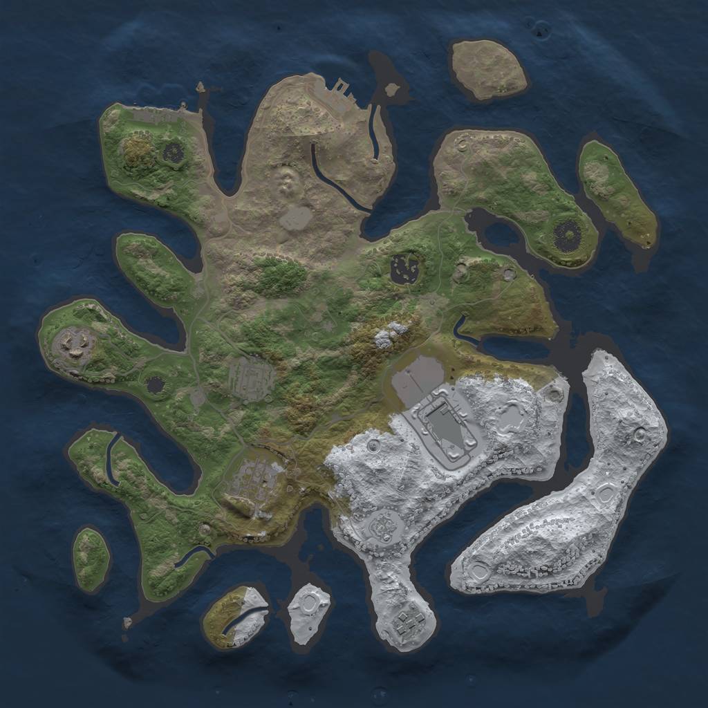 Rust Map: Procedural Map, Size: 3500, Seed: 246, 14 Monuments