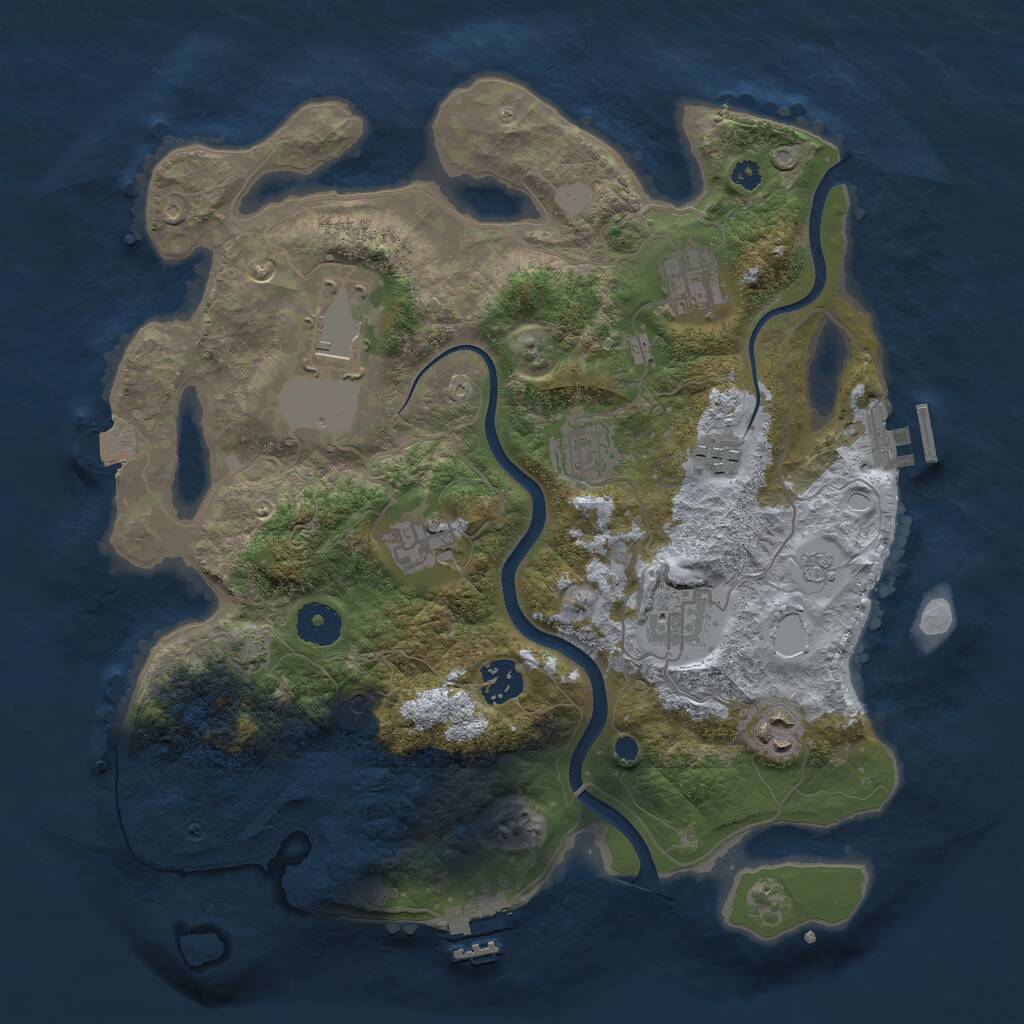 Rust Map: Procedural Map, Size: 3500, Seed: 1789330714, 14 Monuments
