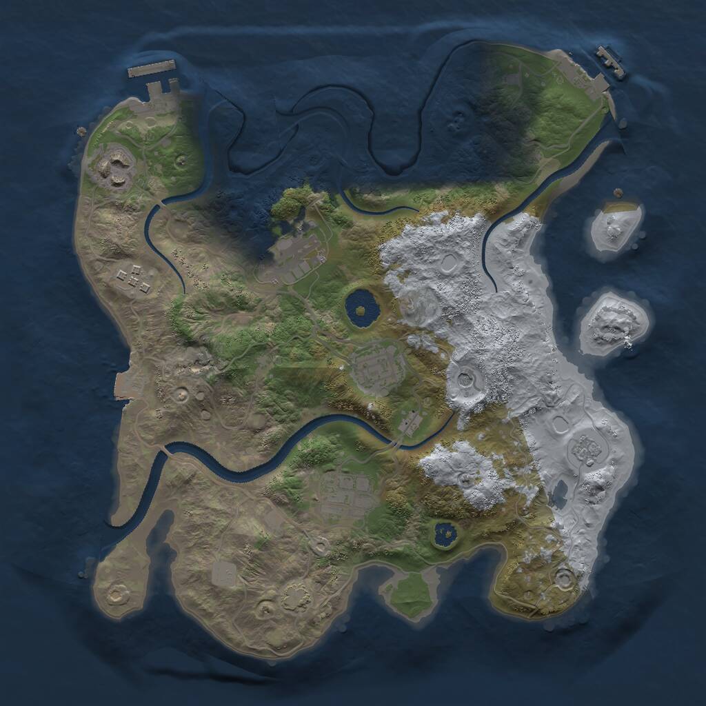 Rust Map: Procedural Map, Size: 3000, Seed: 1658890267, 11 Monuments