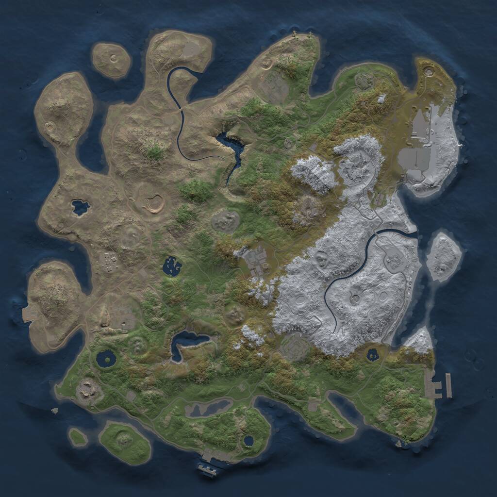 Rust Map: Procedural Map, Size: 4000, Seed: 63430501, 16 Monuments