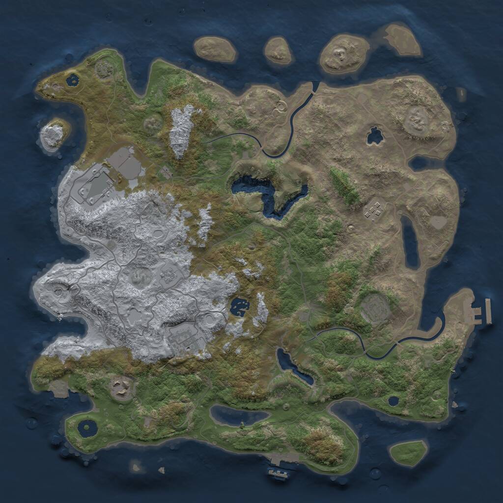Rust Map: Procedural Map, Size: 4000, Seed: 2975929, 12 Monuments