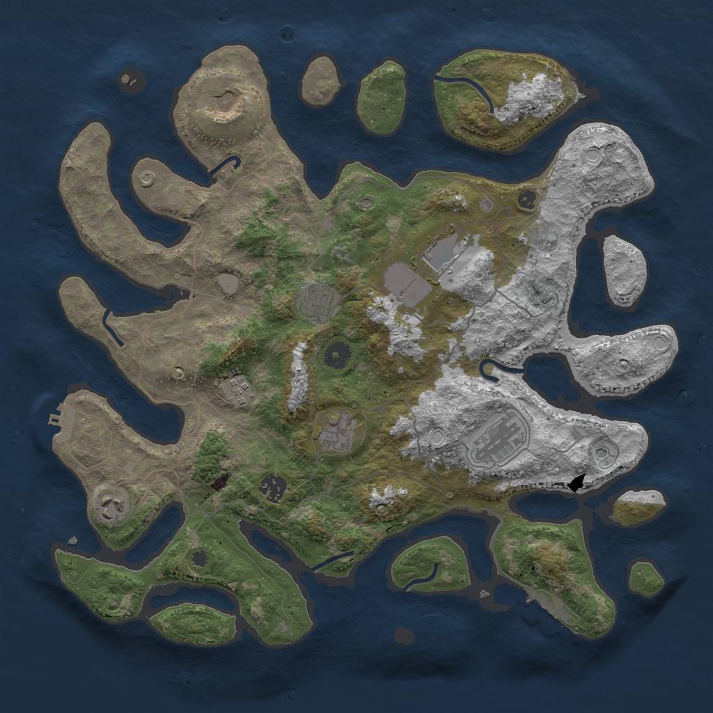 Rust Map: Procedural Map, Size: 4000, Seed: 422936748, 16 Monuments