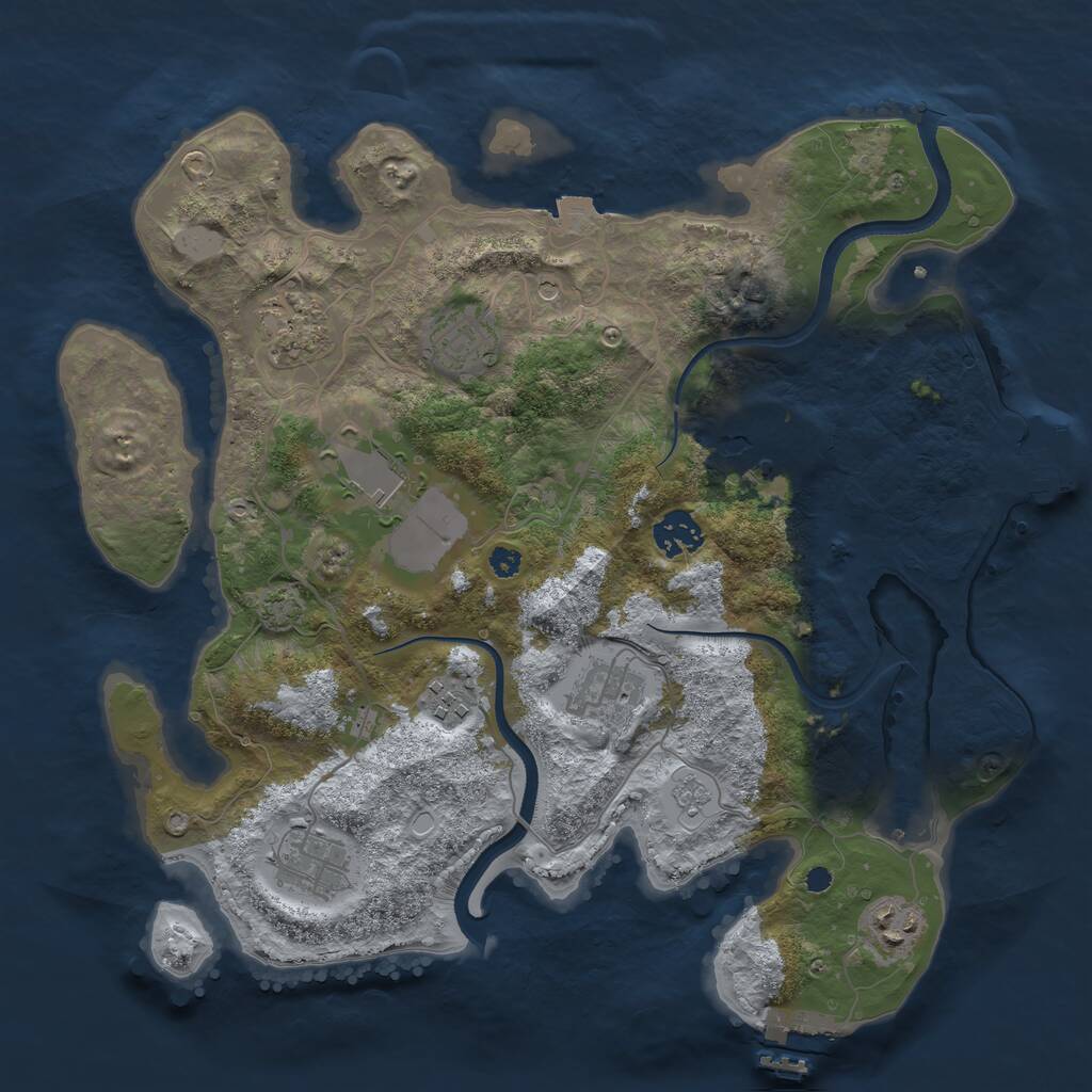 Rust Map: Procedural Map, Size: 3500, Seed: 581118176, 15 Monuments
