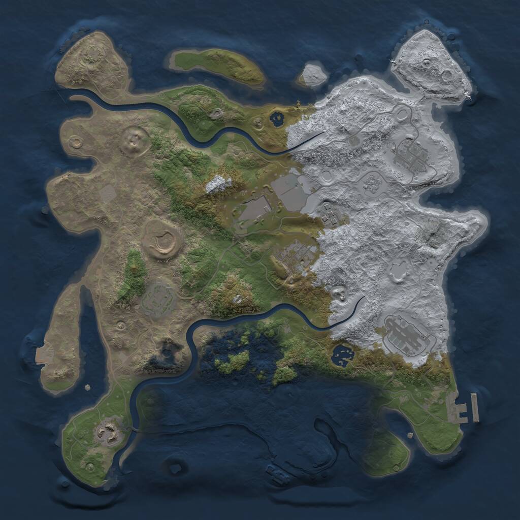 Rust Map: Procedural Map, Size: 3600, Seed: 785, 15 Monuments
