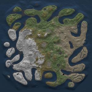 Thumbnail Rust Map: Procedural Map, Size: 4500, Seed: 1284656, 17 Monuments